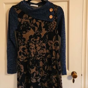 Boutique Knit Dress with Button Collar